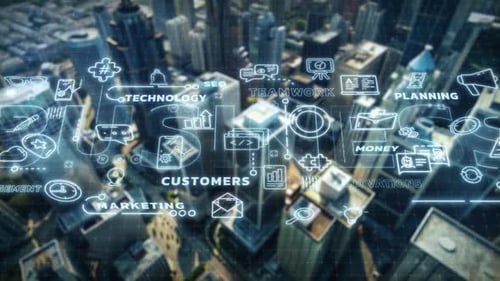 Infographics BUSINESS Against the Backdrop of the City