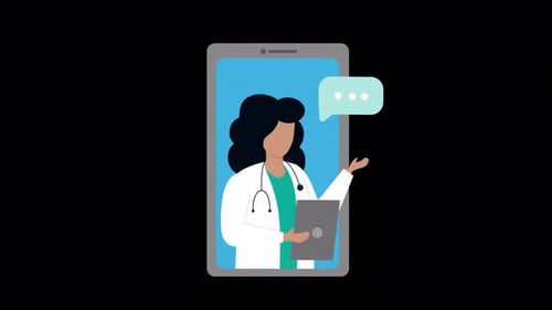 Animation für Online-Videoanrufe im Gesundheitswesen 4K auf Alpha