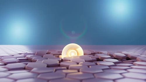 Glowing Sphere Spreads Energy on Hexagonal Scientific Surface