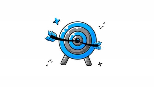 Blue Archery Target With Two Arrows