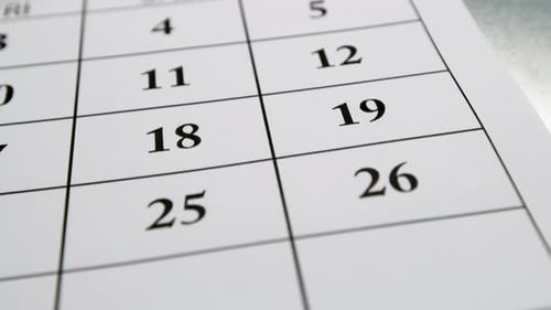 Calendar January 2025. Close-up. Concept of deadline and planning for the new year.