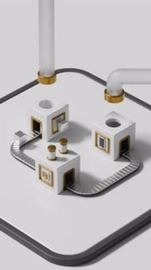 3D Loop Satisfying Logistics Animation