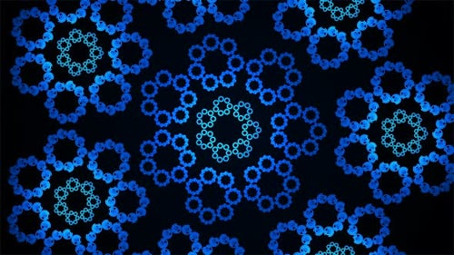 Seamless Loop of Abstract Blue Glowing Fractal Patterns