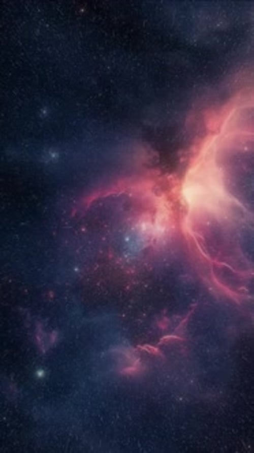 Abstract Space Flight Through Nebula and Starfield