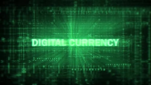 Glowing Futuristic Digital Currency Title Animation
