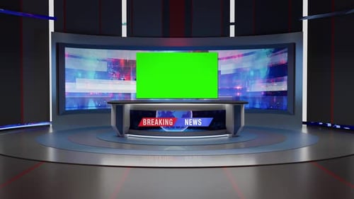 3D Virtual News Studio Ab005 Background Loop