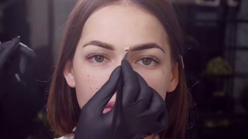 Eyebrow Makeup Application by a Makeup Artist
