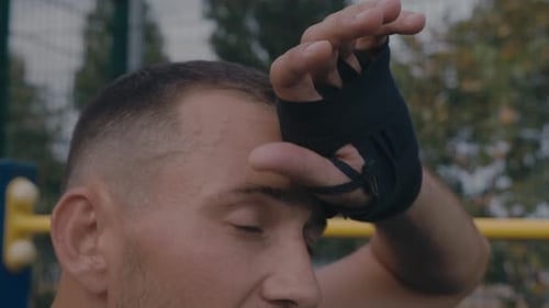 Athletic Man Resting After Intense Workout
