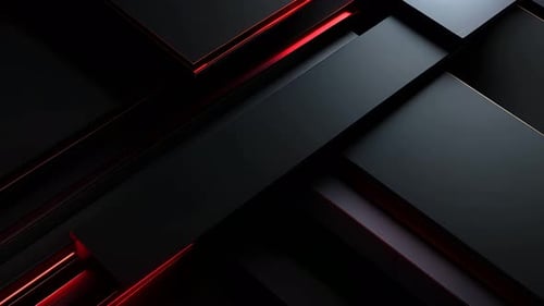 Futuristic Abstract Geometric Background with Red Glowing Lines