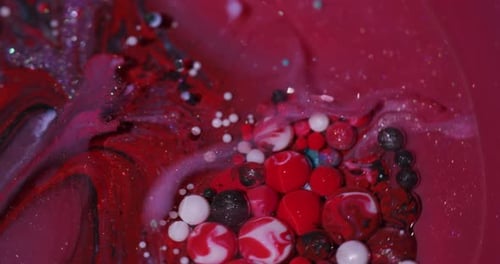 Colorful Stream Paint Fluid Sparkle Particles Flow