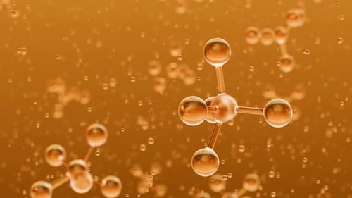 Abstract Molecular Structures Loop with Bubbles