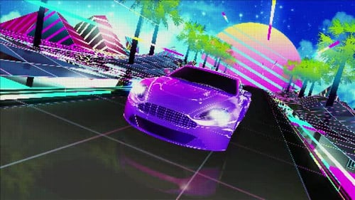 8-Bit Synthwave Car