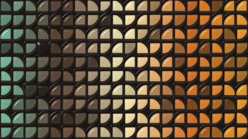 1970s Retro Geometric Quarter Circle Shapes Background