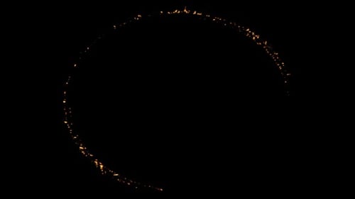 Circle shape burning with transparent background