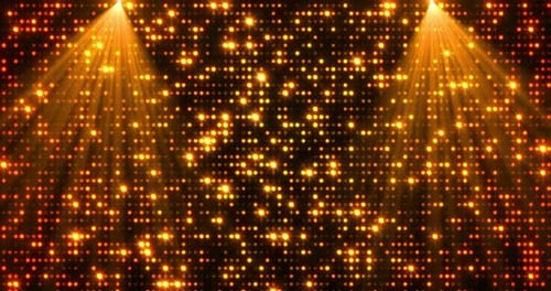 A spotlight illuminates the background of the stage. light spot and star sparkle particles blinking.