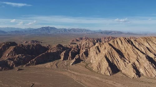 Majestic Desert Mountains Aerial View