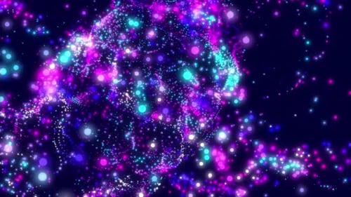 Fundo voador de partículas coloridas