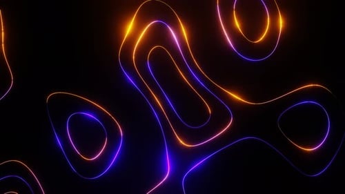 Purple And Orange On Black Abstract Neon Glowing Moving Background Vj Loop Animation In 4K