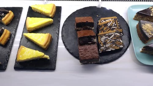 Display of Delicious Looking Cakes in a Pastry Shop