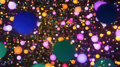 Vibrant Floating Colorful Spheres Abstract Motion Graphics