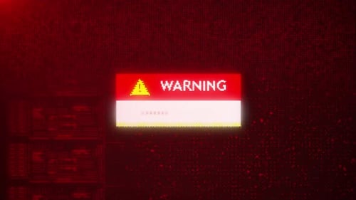 Animated Glitch Warning Message for Digital Errors