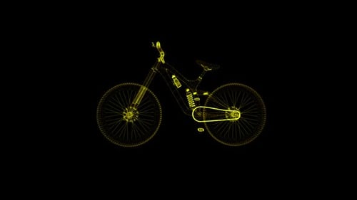 Futuristic Wireframe Bicycle 3D Animation