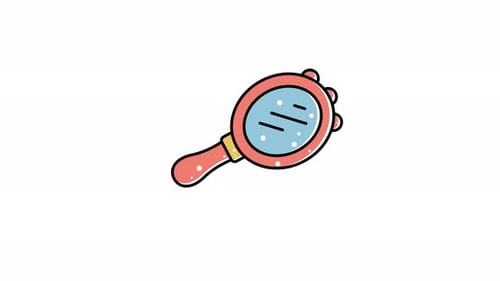 Animated Hand Mirror Icon in Doodle Style