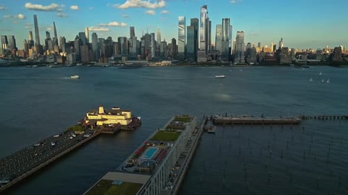 New York City NYC Aerial View New York City Skyline From Drone Panoramic Drone View on Manhattan in
