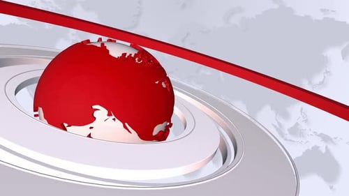 3D Spinning Globe News Broadcast Background