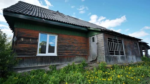 Old Abandoned Wooden House Falling Apart in Slavic Village
