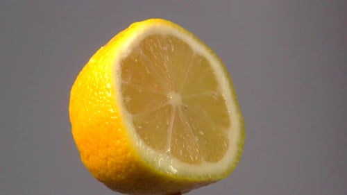 Half of a Fresh, Yellow Lemon