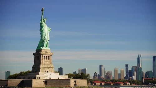 Statue Of Liberty With New York City Skyline