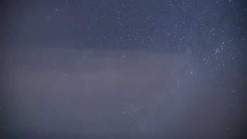 Time lapse milky way constellation clear sky visible cosmos rotating