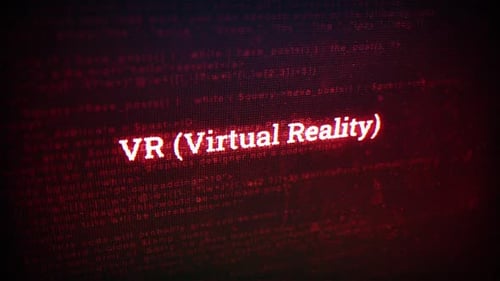 Vr (Virtual Reality) On Digital Screen Message On Computer Screens V01