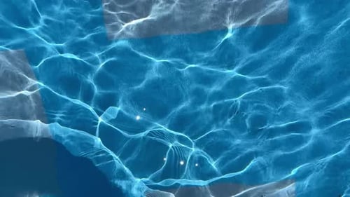 Crystal Clear Water With Rippling Sunlight Reflections In Pool CloseUp View