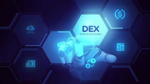 Dex decentralized exchange touch screen animation
