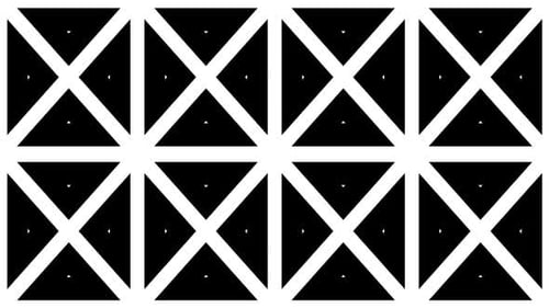 Kaleidoscope Collection: Luma matte transition of an array of expanding concentric triangular elemen