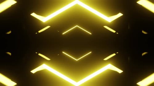 Sunny Yellow Neon Arrow Tunnel Vj Loop Background Animation