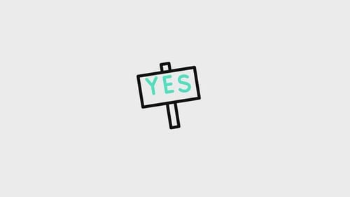 Animated Sketch Yes No Decision Sign