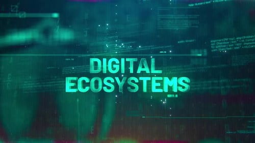 Digital Ecosystems Word On High Technology Futuristic Background