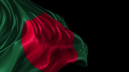 Waving Bangladesh Flag Animation with Alpha Channel