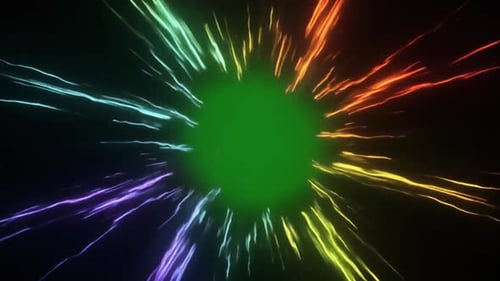 Dynamic Rainbow Light Trails Green Screen Motion Graphics