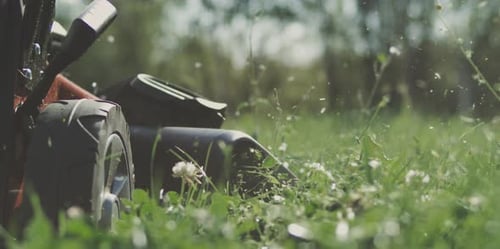 Couper le gazon avec une tondeuse à gazon