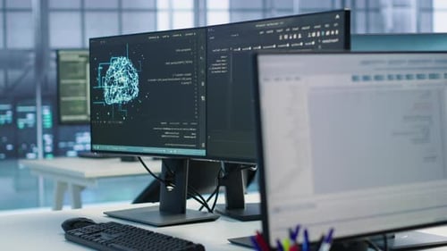 Server Hub Screens Run Code for AI Data Processing