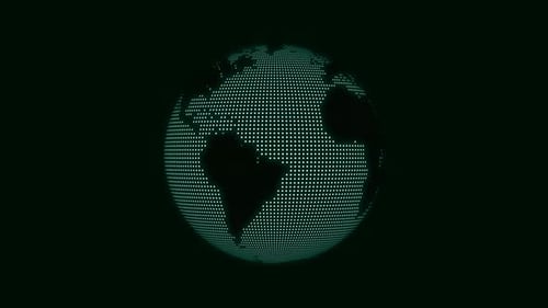 Futuristic Rotating Digital Earth Globe