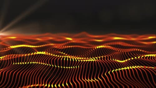 Dynamic Abstract Digital Particle Waves Motion Background