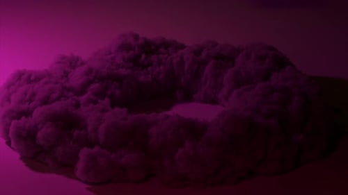 3D-Animation abstrakter Kunst mit explosiver Rauchstruktur mit blinkendem Neonlicht