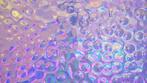 Iridescent Bubble Texture With Holographic Pastel Colors and Liquid Effect