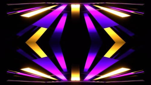 Purple And Yellow Neon Magic Alley Kaleidoscope Background Vj Loop In 4K