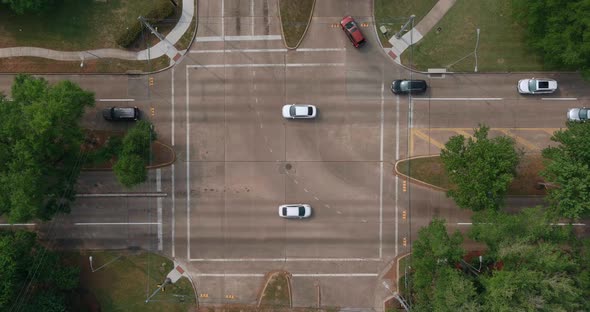 Birds eye view of cars at street intersection, Vehicles Stock Footage ...